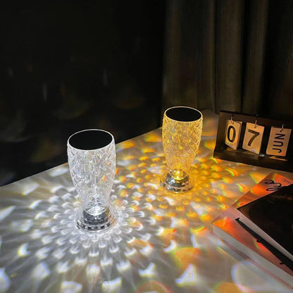 Fish Scale Lamp With USB Port LED Rechargeable Touch Night Light Crystal Lamp For Bedroom Living Room Party Dinner Home Decor Creative Lights