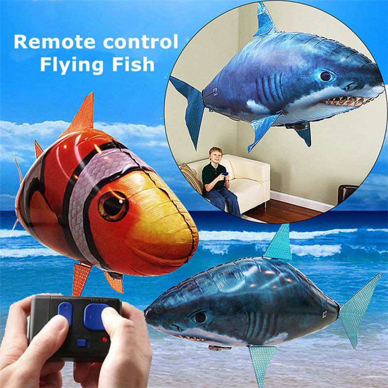 Remote Control Shark Toys Air Swimming Fish Infrared RC Air Balloons Inflatable RC Flying Air Plane Kids Toys