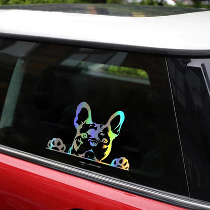 2PC Car Sticker Dog Pattern Sticker Animal Reflective Car Sticker Rear Window Glass Scratch Sticker