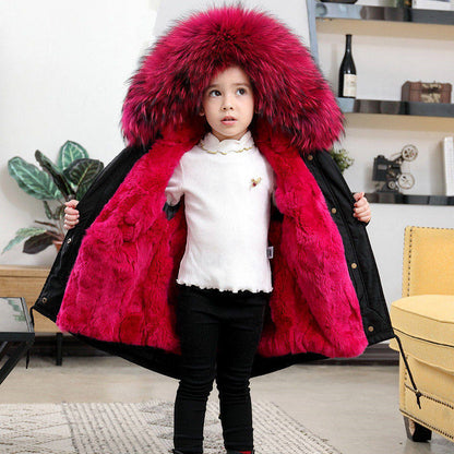 Children's Jackets Girls' Clothes Boys And Babies Big Fur Collar