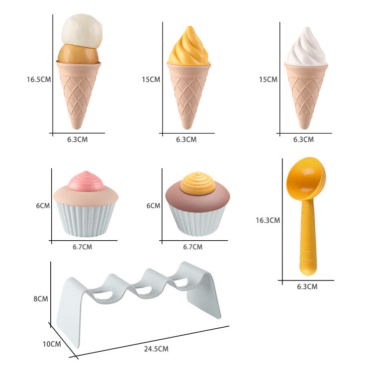 Children’s Wheat Straw DIY Replica Ice-Cream Molds Toys-3